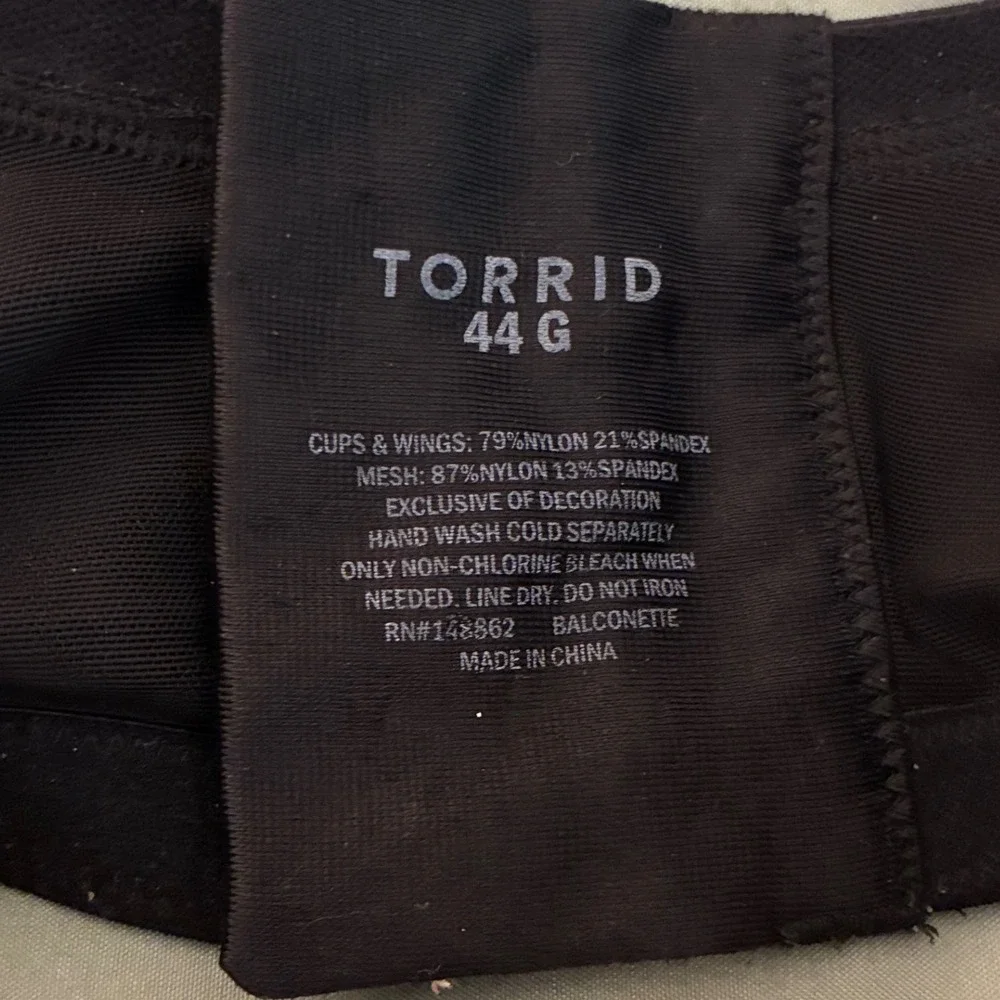 Torrid‎ Bra 44G Black balconette RN148862
